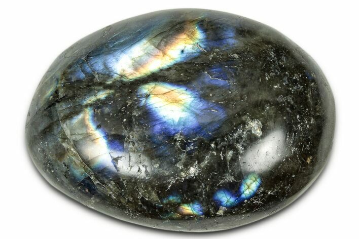 Flashy, Polished Labradorite Palm Stone - Madagascar #334216